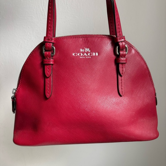 COACH Peyton F32582 Mini Dome Crossbody Bag Red - Picture 11 of 15